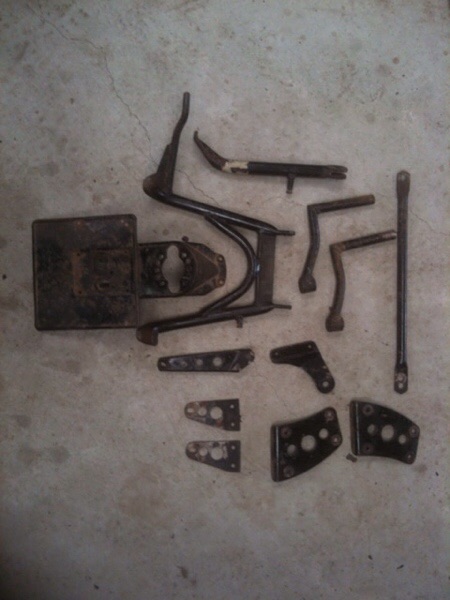 Frame and these parts for shot blasting and painting